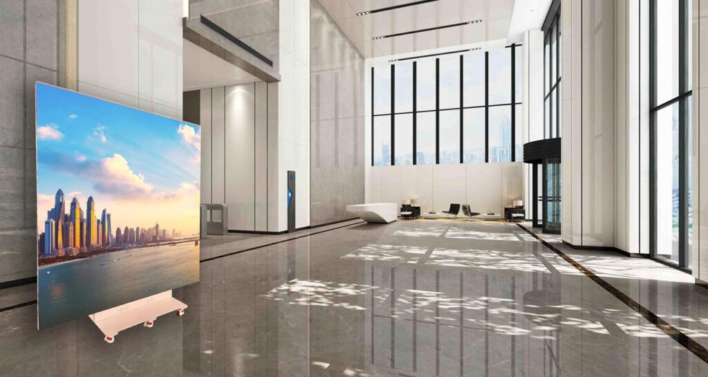 Renderings of a 5-fold advertising display